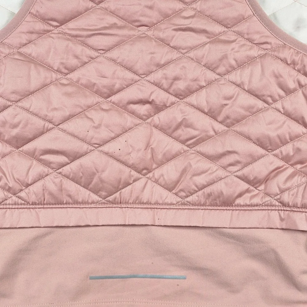 Nike Aerolayer Running Vest Womens‎ Medium Pink Quilted Full Zip Jacket